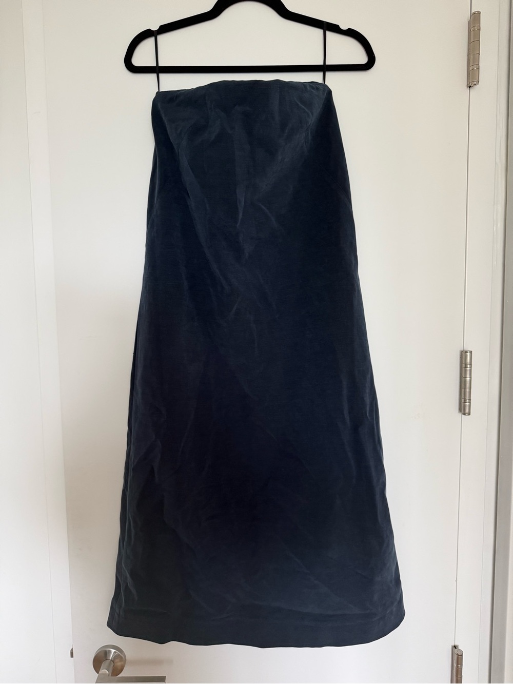 Babaton Strapless Navy Midi Dress